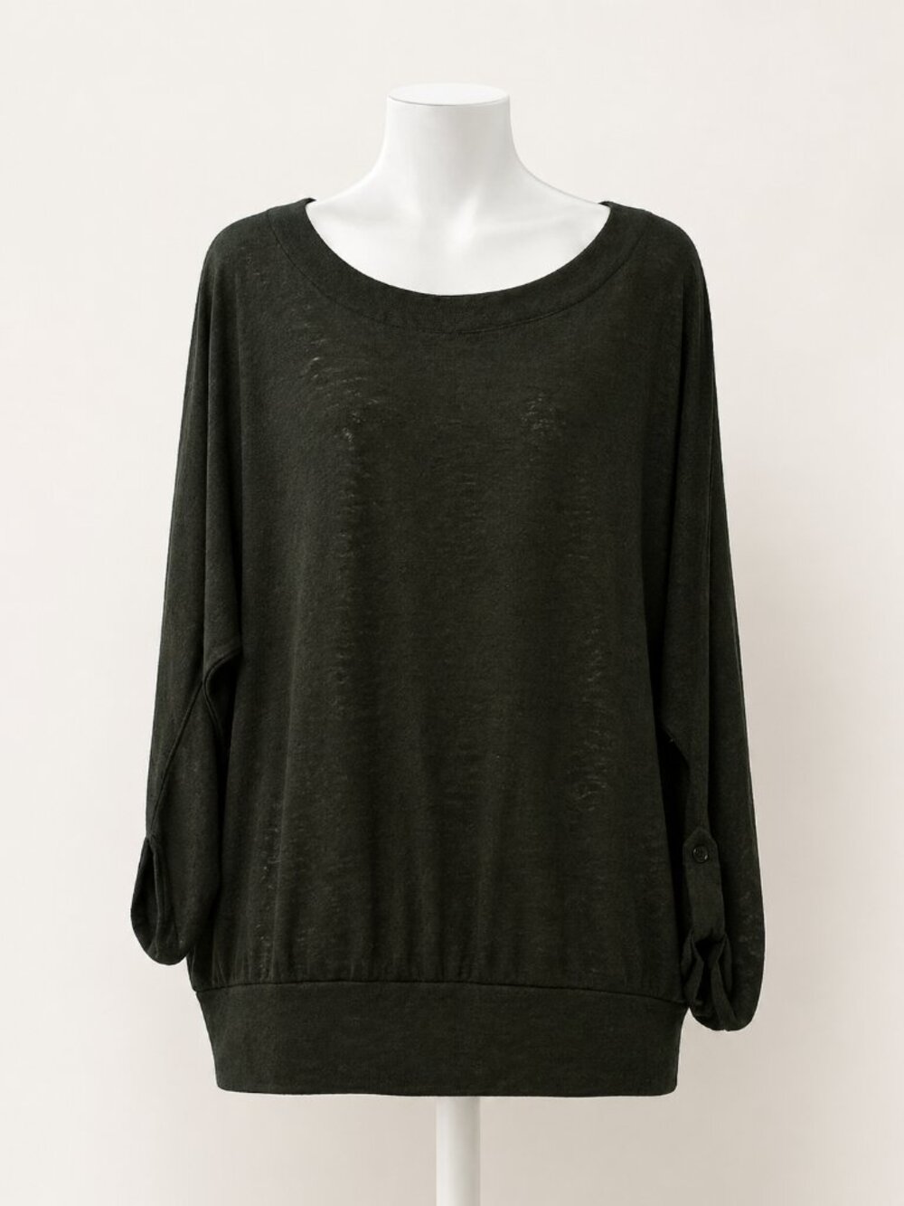 Apt 9 Tunic Banded at Waist w/Strap & Button Sleeves Green Size Large EUC